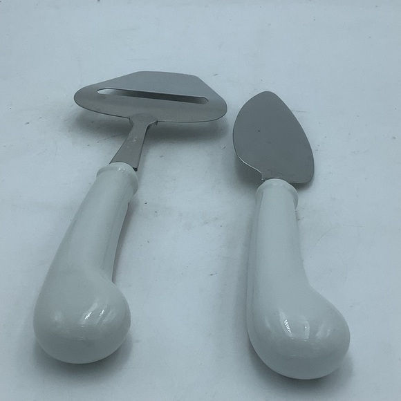 Holiday Ceramic Handled Cheese Knives with Stainless Steel Blaces - Picture 3 of 9